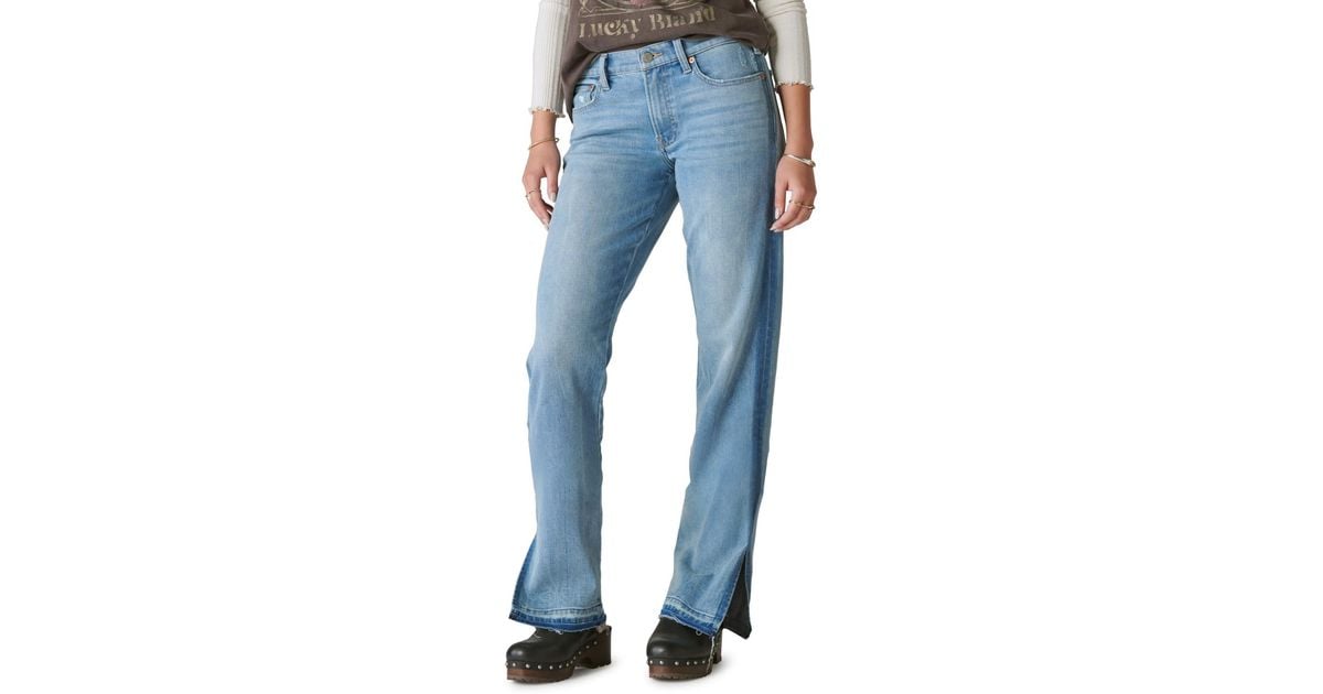 Lucky Brand Mid Rise Sweet Straight Denim Pants in Blue