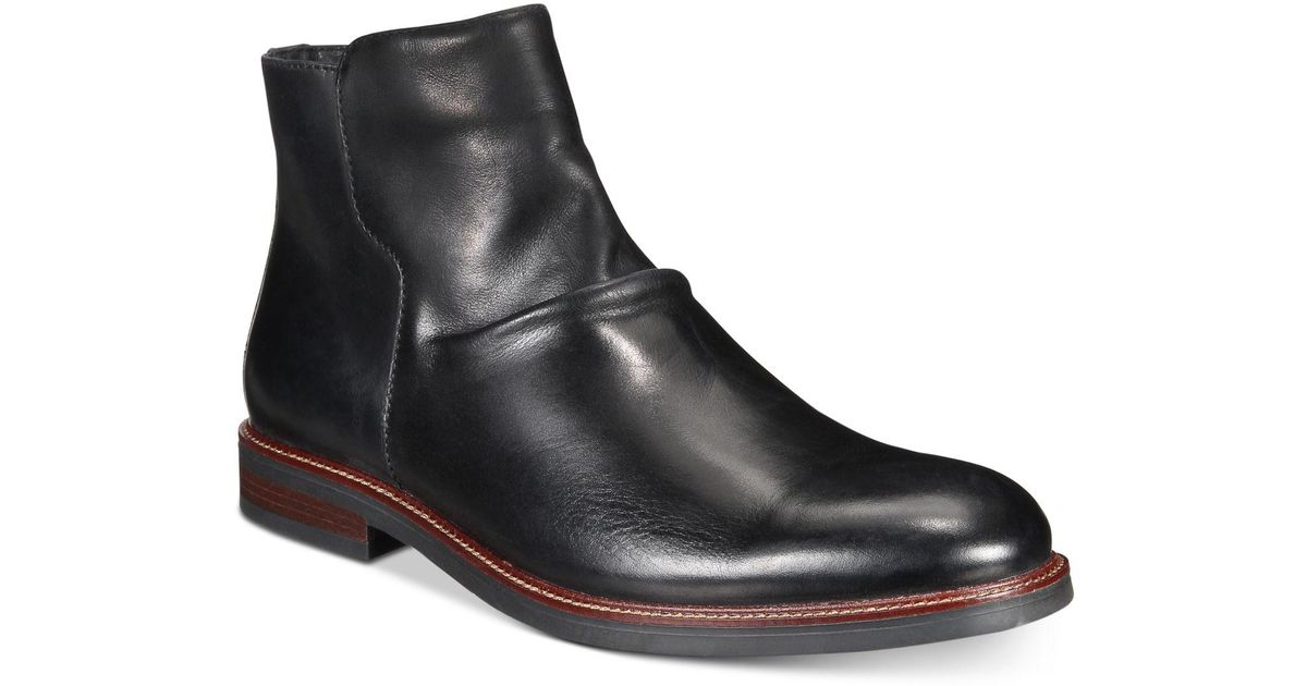 macys black leather boots