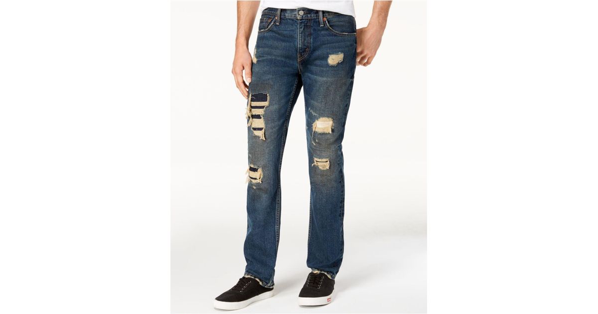 levi's 511 slim fit ripped jeans