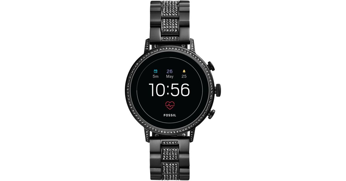 new q women's venture gen 4 hr stainless steel bracelet touchscreen smart watch 40mm