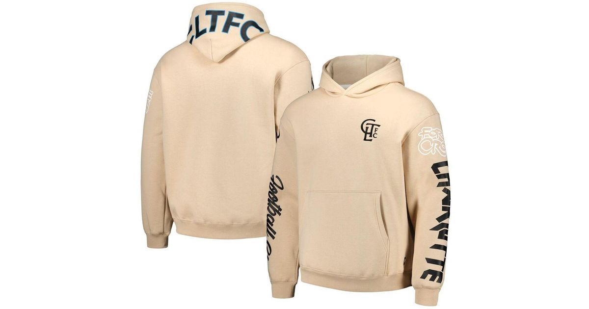 The Wild Collective Natural Charlotte Fc Fleece Pullover Hoodie for Men