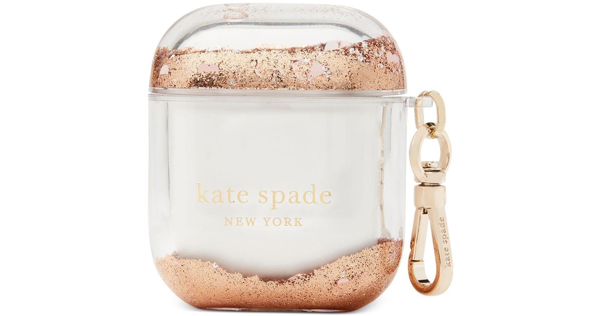 Kate Spade Liquid Glitter Airpod® Case in Metallic Lyst