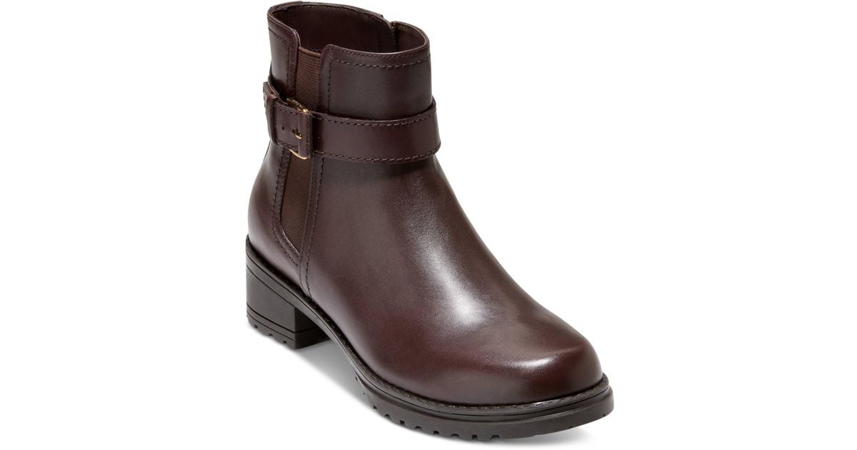 Cole Haan Catherine Waterproof Block Heel Booties in Brown Lyst