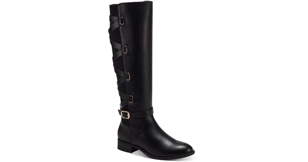Thalia Sodi Veronika Wide Calf Riding Boots in Black Lyst