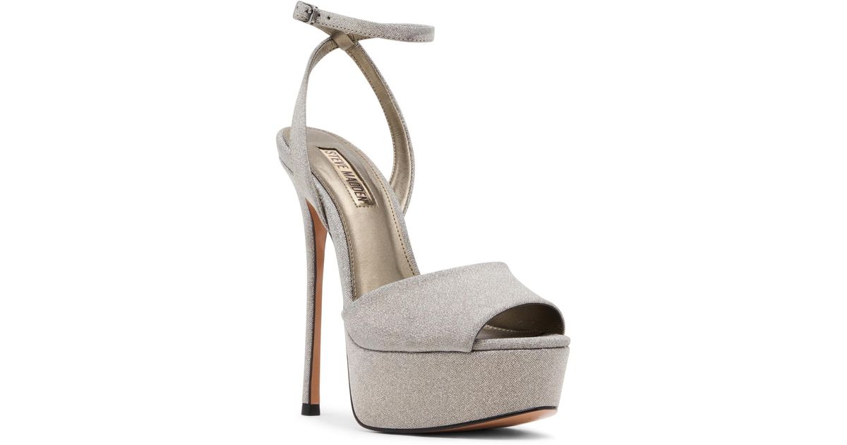 knee length dresses for ladies Steve Madden Partay Womens Iridescent Stiletto Heels - Silver