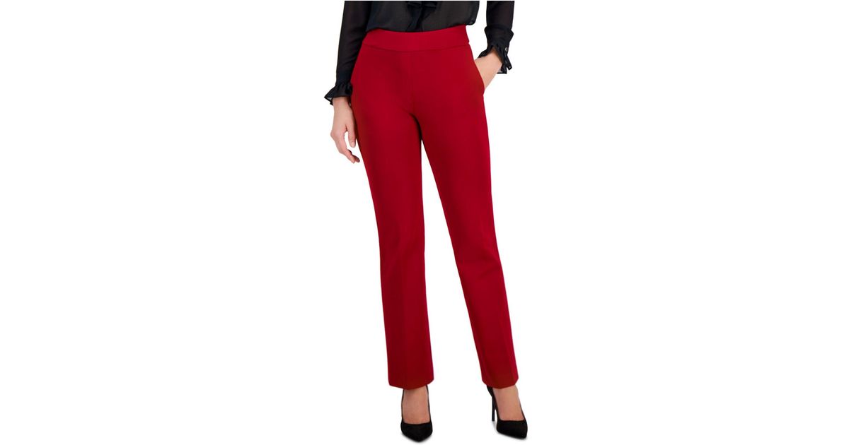 Anne Klein Pull-on Pants in Red | Lyst