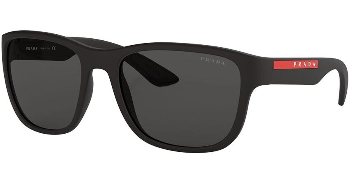 Prada Linea Rossa Sunglasses in Black for Men | Lyst