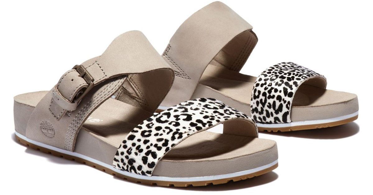 Timberland Leather Malibu Waves Doubleband Slide Sandals Lyst