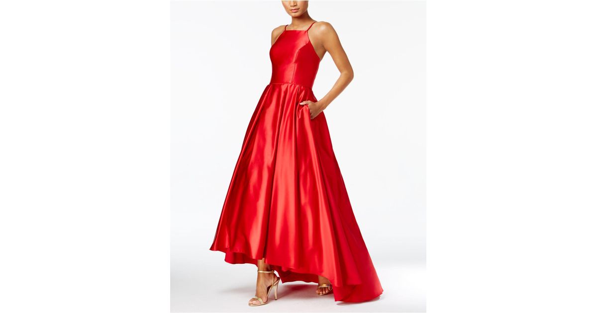 betsy and adam satin evening gown