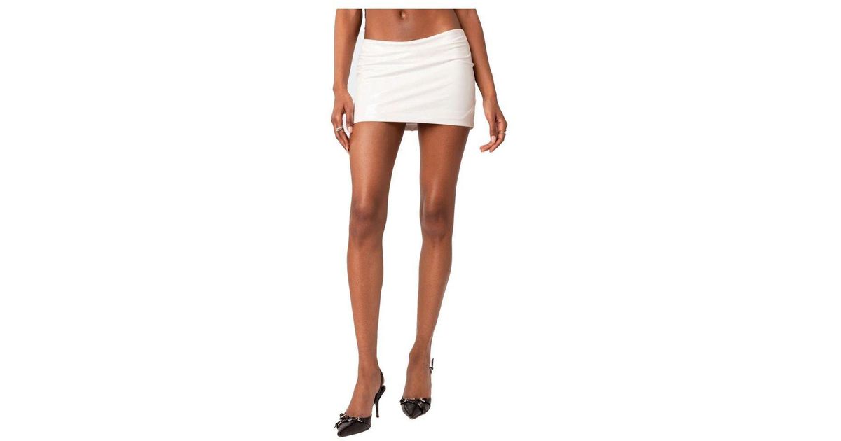 Edikted Amiyah Low Rise Mini Skirt in White | Lyst