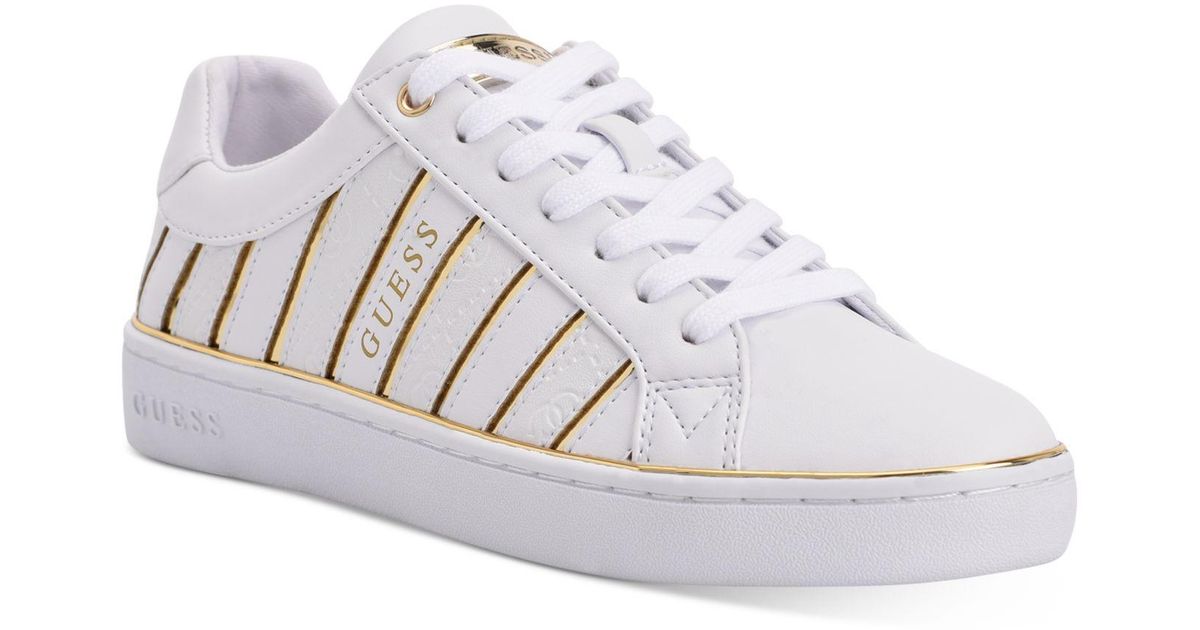 guess gold tennis shoes