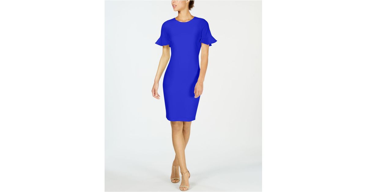 calvin klein petal sleeve dress