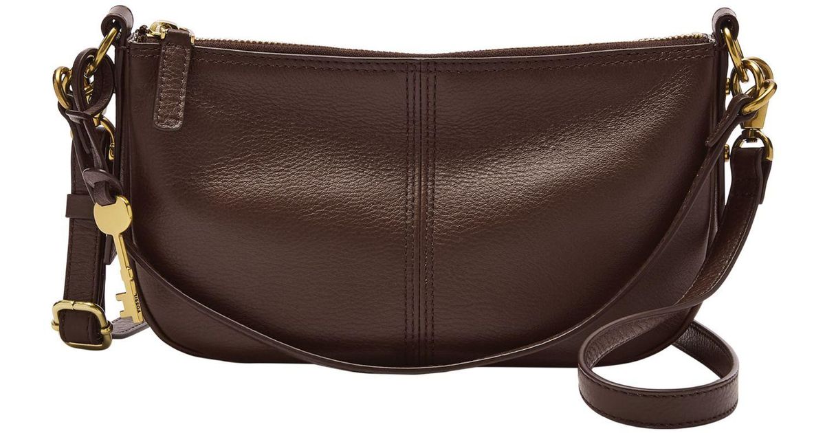 Fossil Jolie Leather Baguette Bag in Espresso (Brown) | Lyst