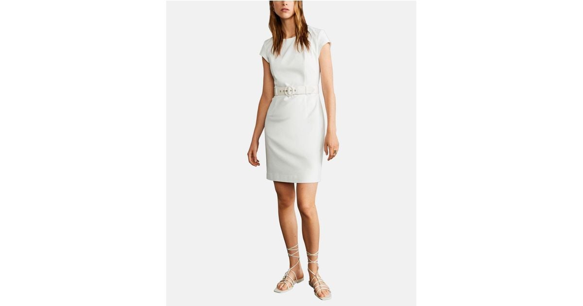 mango belt cotton dress