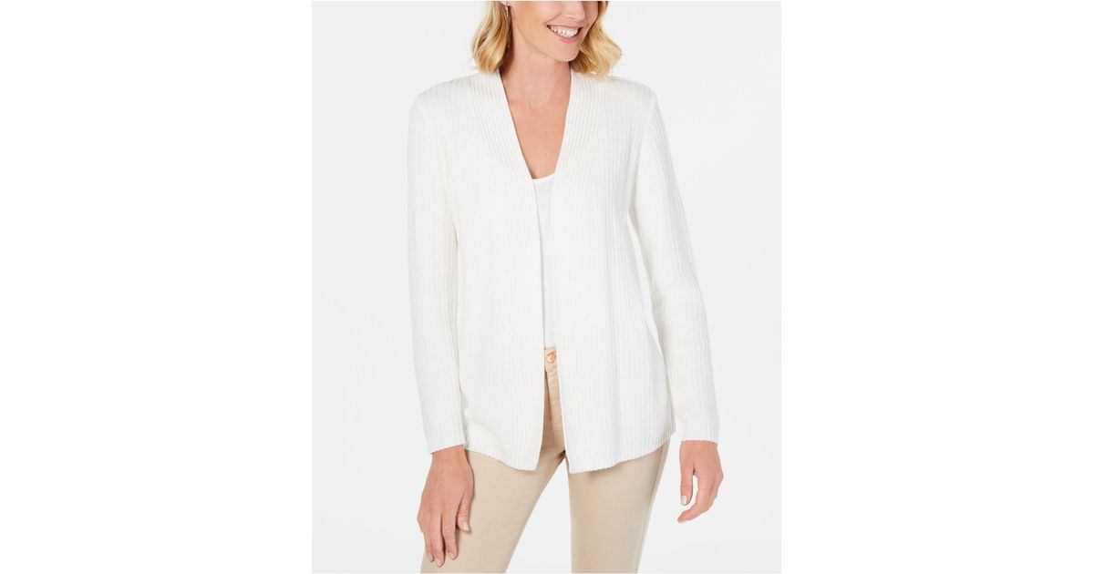 Karen Scott Mixed-Knit Cardigan Women 