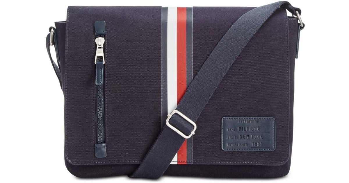 Tommy Hilfiger Blue Harrison Messenger Bag For Men Tommy Hilfiger Blue Harrison Messenger Bag For Men