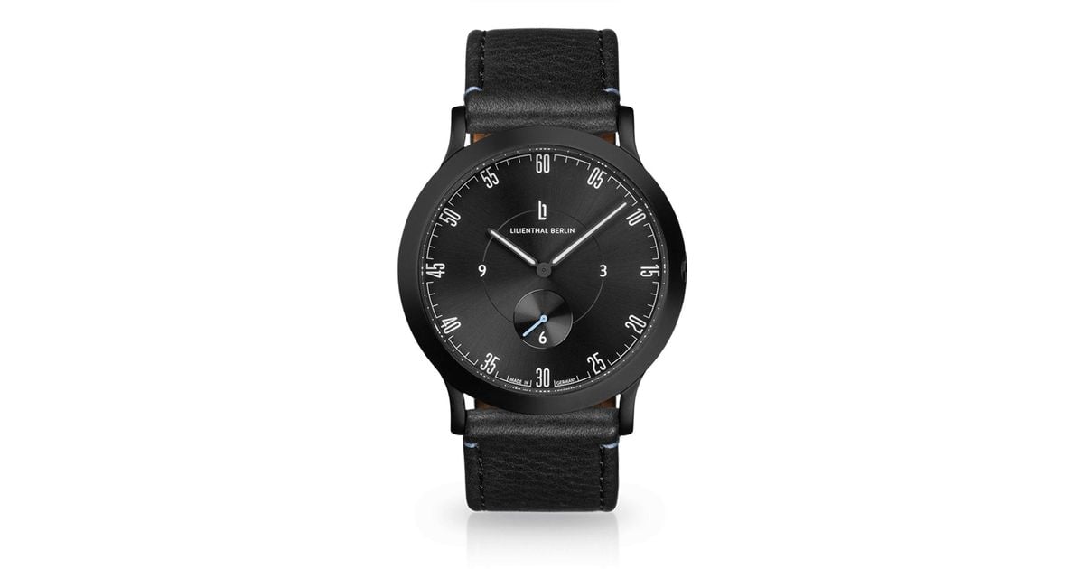Lilienthal Berlin L1 All Black Leather Watch 37mm in Gray for Men Lyst