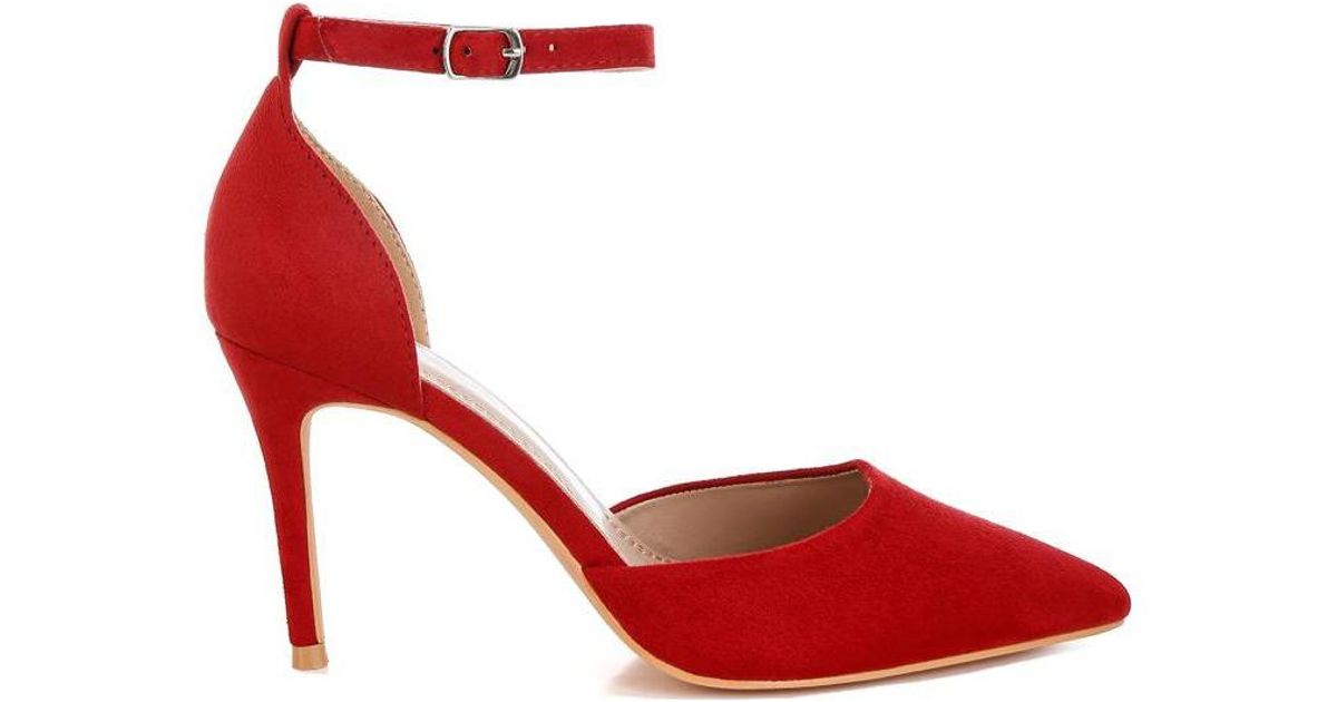 Rag & Co Ushra Microfiber Stiletto Sandals in Red | Lyst