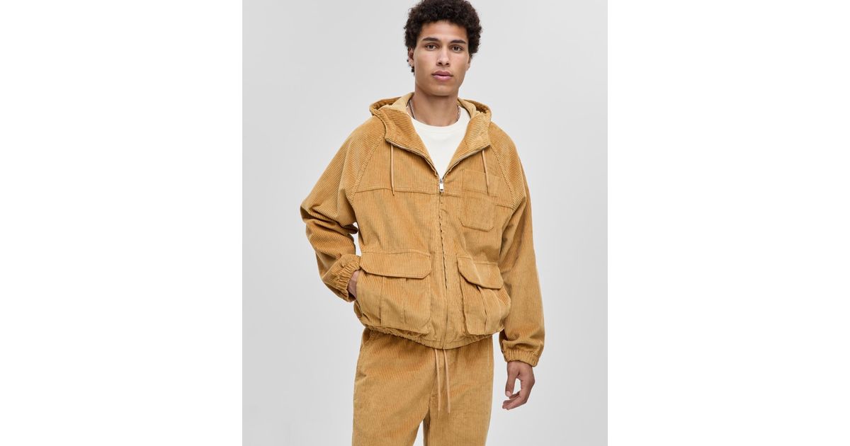Mode Of One Relaxed-fit Corduroy Hoodie Jacket in Natural for Men 