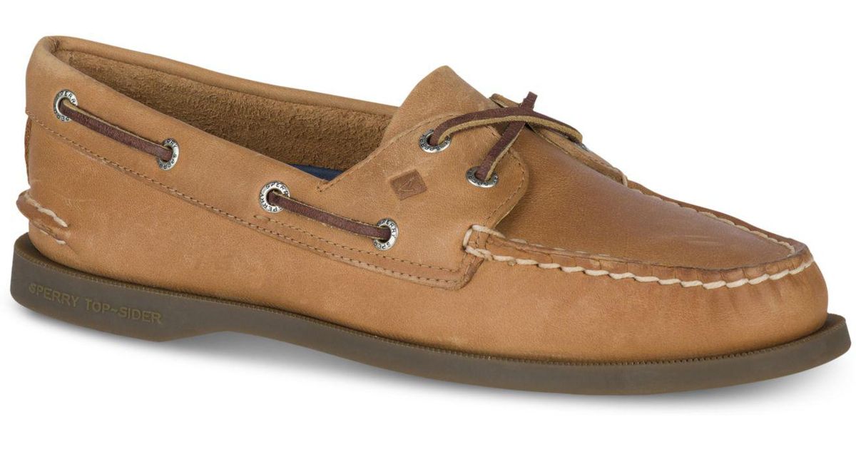 leather sperry top sider