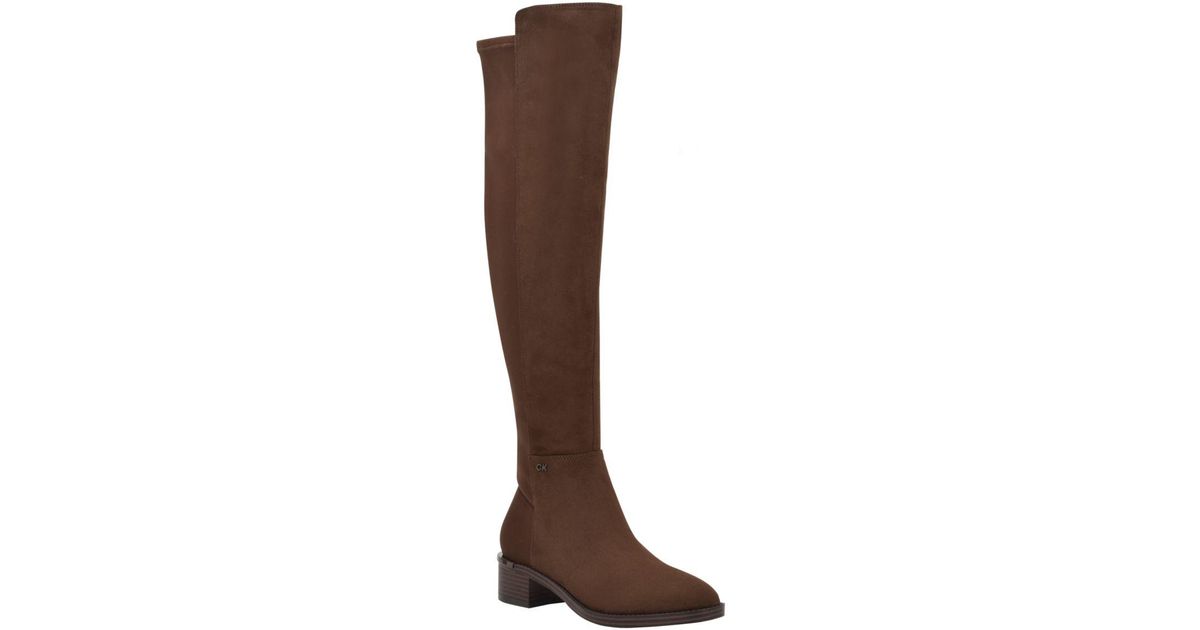 Calvin Klein Deedee Overtheknee Boots in Brown Lyst