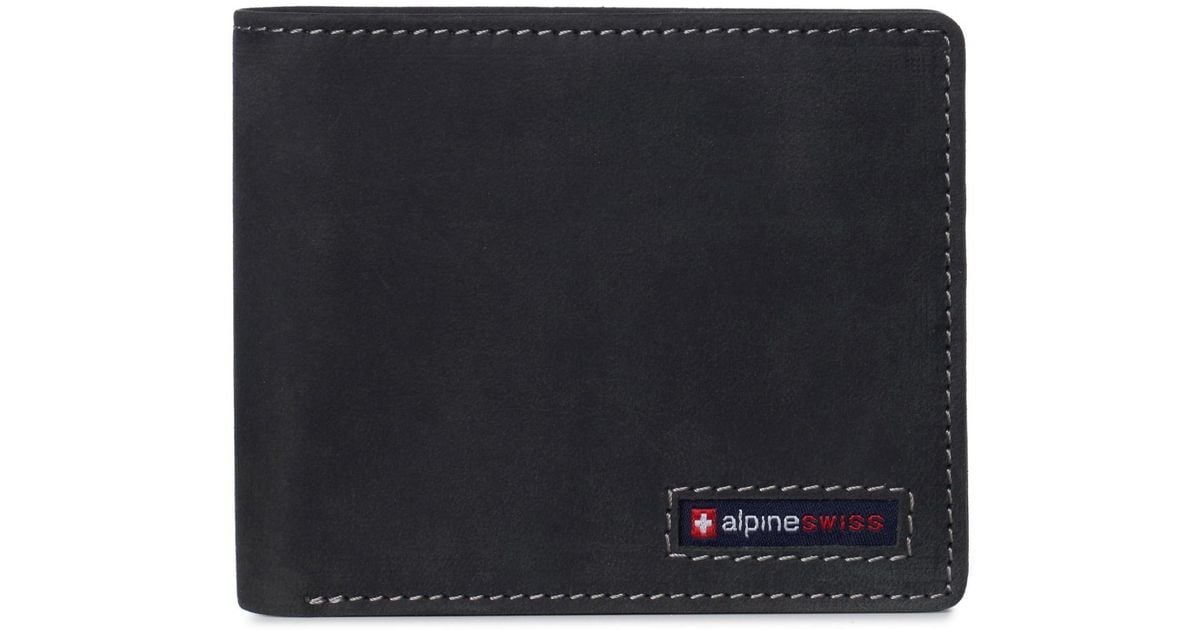 Alpine Swiss Commuter Rfid Bifold Wallet 2 Id Windows Divided Bill ...