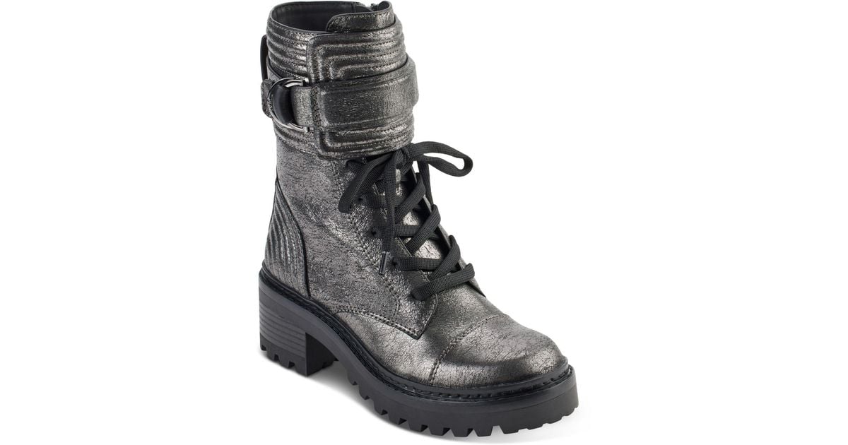 macademia block heel combat boot