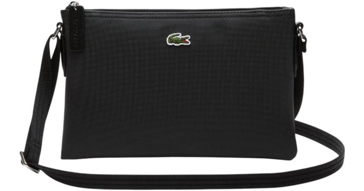 Lacoste Slimline Small Shoulder Bag in Black | Lyst
