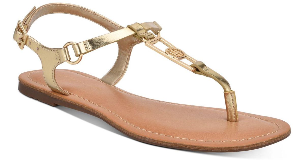 tommy hilfiger gold sandals