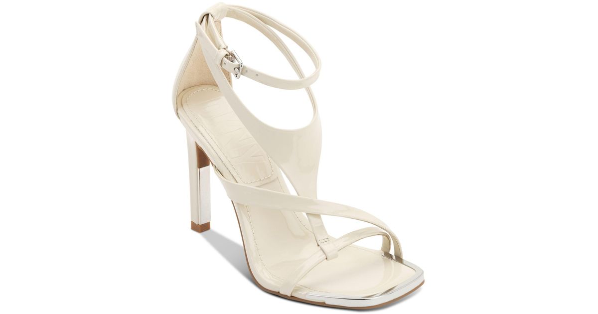 DKNY Audrey Anklestrap Dress Sandals in White Lyst