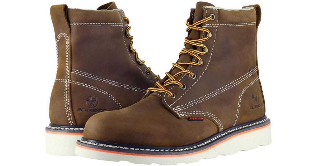 NEW BERRENDO men\'s pull-on soft toe work boots eh rated in brown Men main image 2