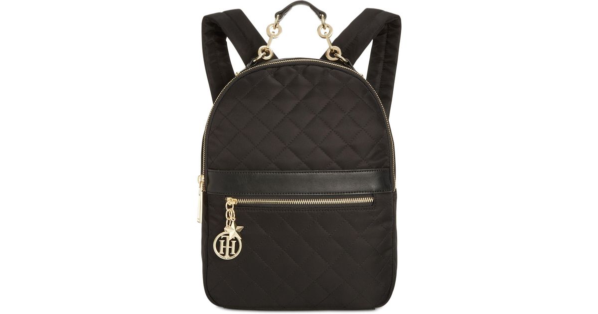 tommy hilfiger charm quilted backpack