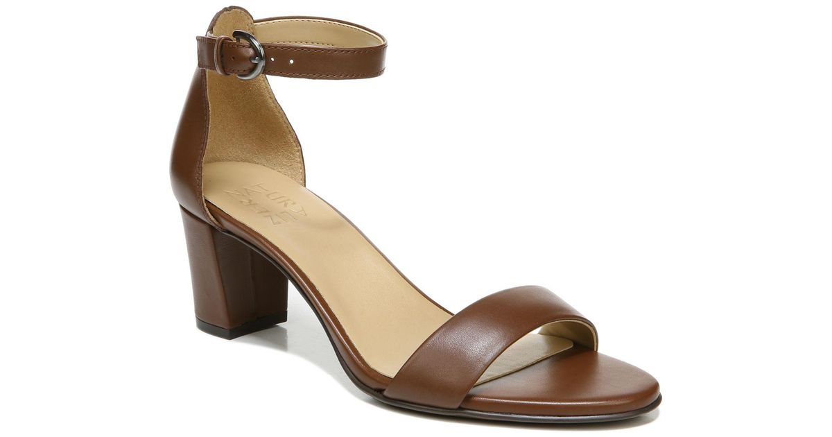 Naturalizer Leather Vera Ankle Strap Sandals True Colors in Cocoa ...