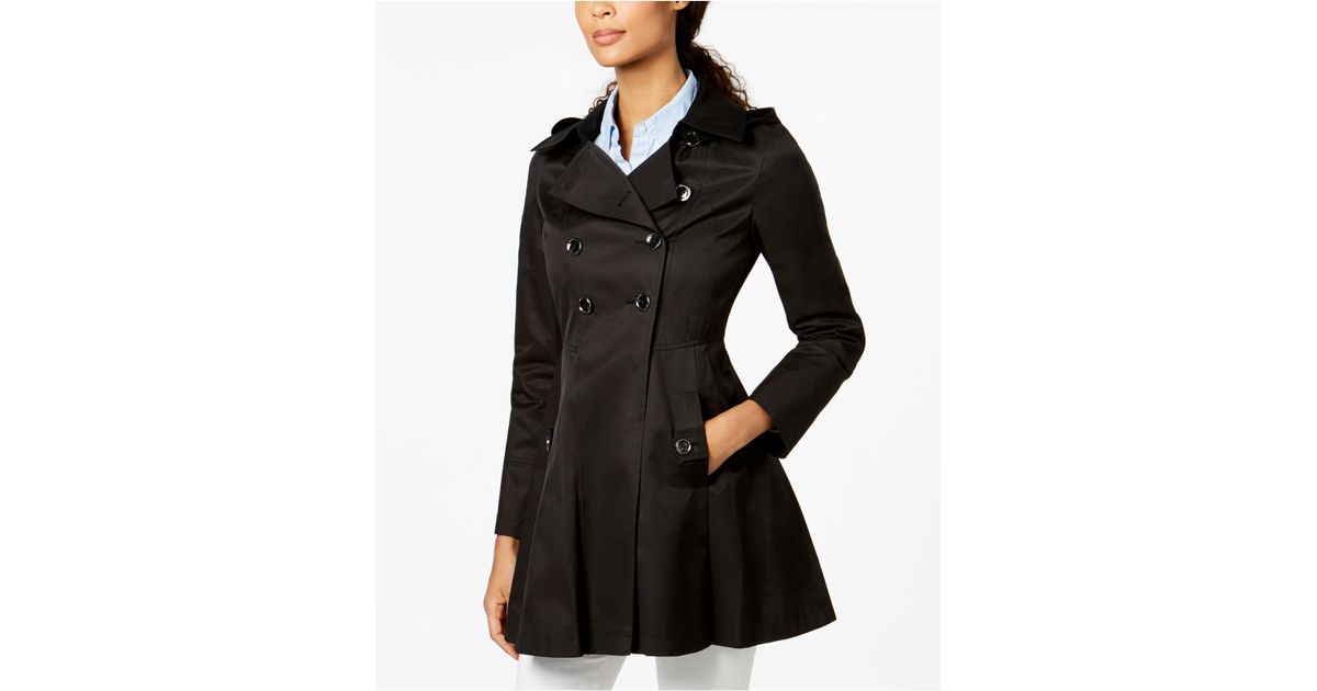 Via Spiga Cotton Hooded Skirted Trench, Via Spiga Trench Coat With Hood
