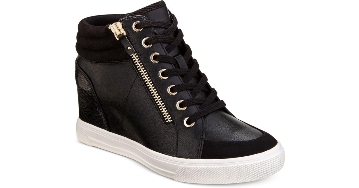 ALDO Kaia Wedge Sneakers in Black | Lyst