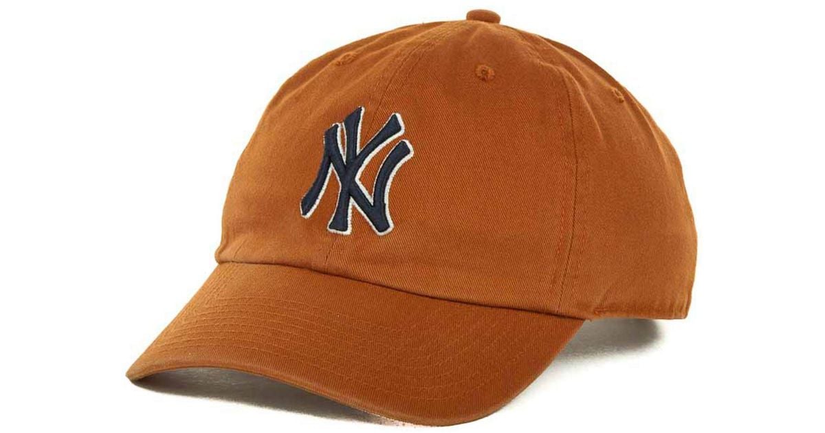 orange yankees hat
