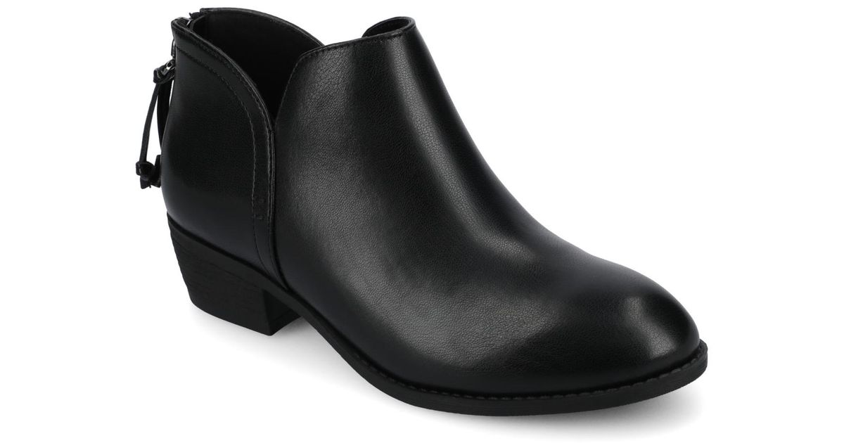Split Booties Journee Collection Livvy Side Split Ankle Booties in Black | Lyst