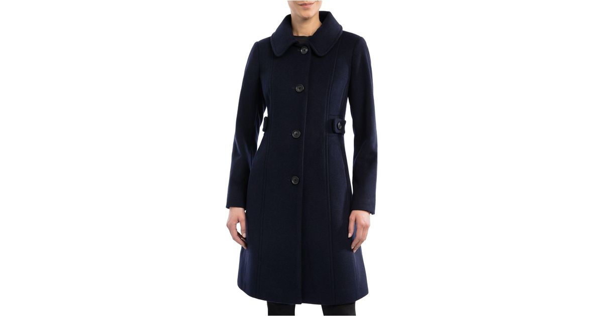 Anne Klein Clubcollar Walker Coat in Blue Lyst