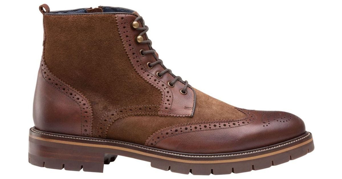 johnston & murphy cody wing tip zip boot