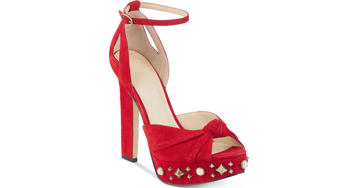 guess red sandals
