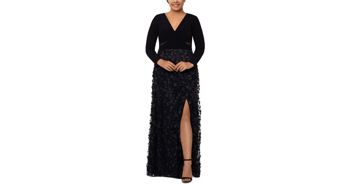 xscape applique gown