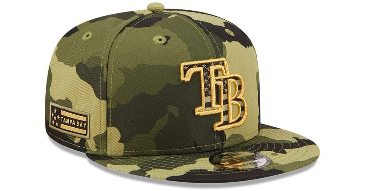KTZ Synthetic Camo Tampa Bay Rays 2022 Armed Forces Day 9fifty Snapback