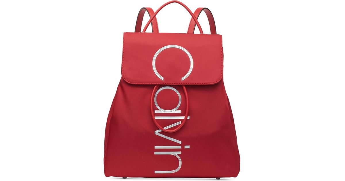 red calvin klein backpack