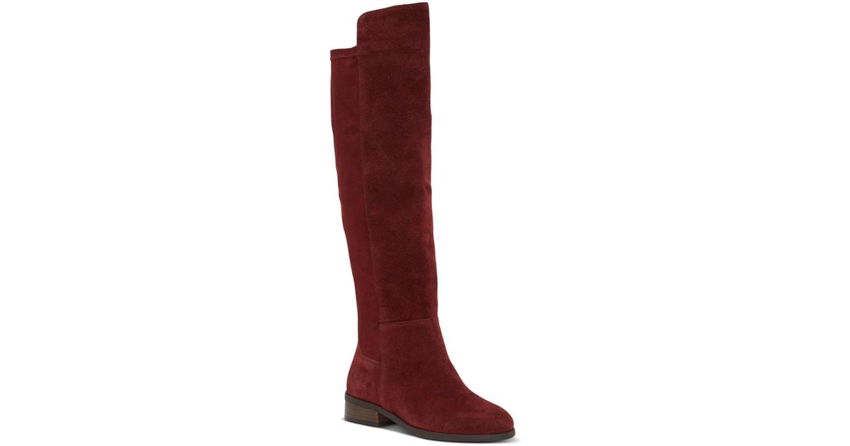Lucky Brand Calypso Suede Tall Over-the-knee Boots in Red | Lyst