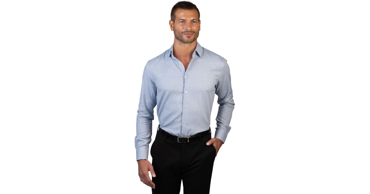 Vince Camuto Diagonal Grid Slim-fit Dress Shirt in Blue for Men | Lyst