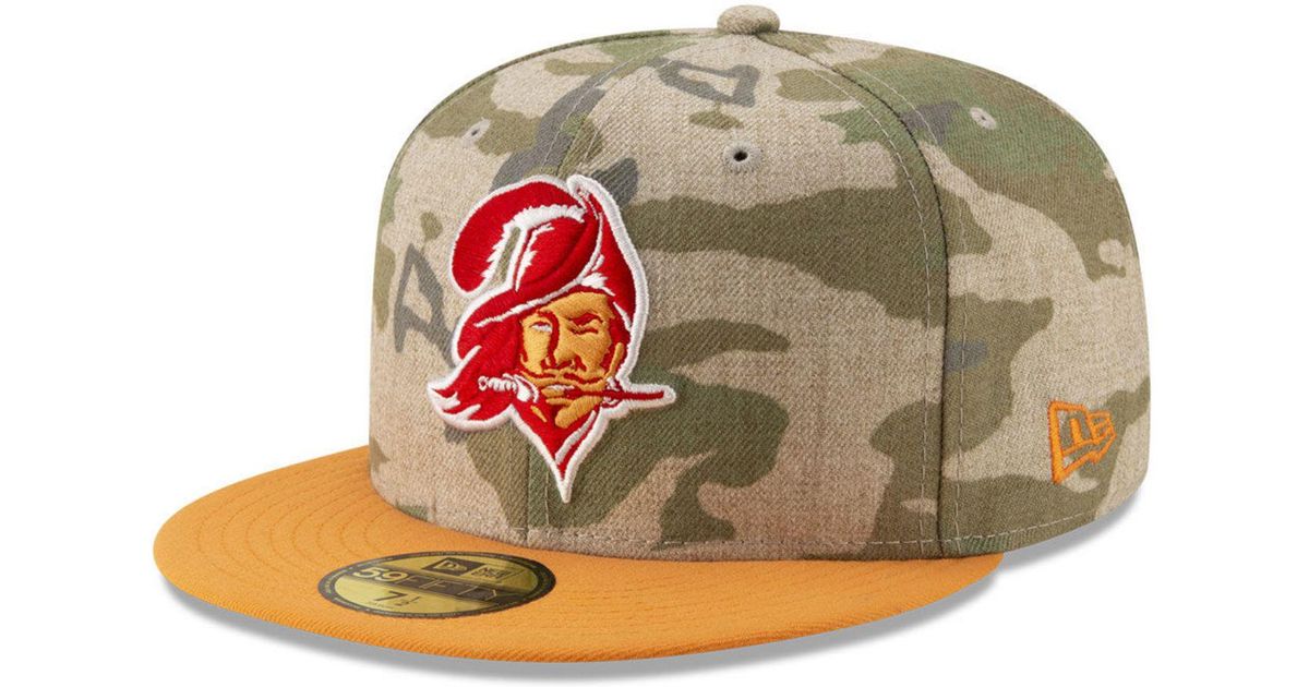 Ktz Synthetic Tampa Bay Buccaneers Vintage Camo 59fifty Fitted Cap In Camo Orange Green For Men Lyst