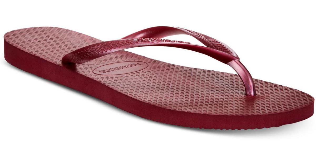 red havaianas slim flip flops