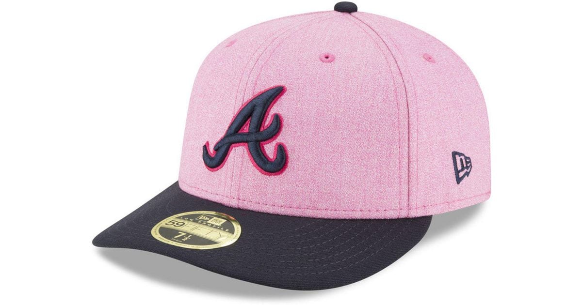 KTZ Atlanta Braves Mothers Day Low Profile 59fifty Fitted Cap in Pink
