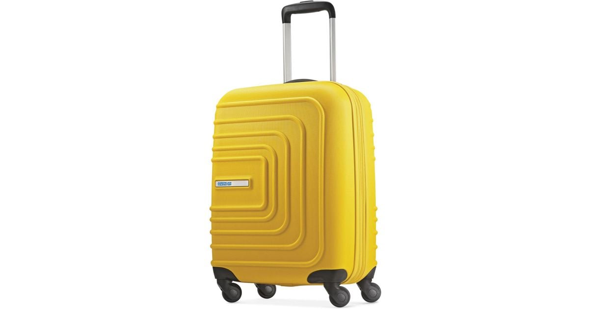 American Tourister Xpressions 20 Expandable Carry-on Hardside Spinner  Suitcase in Yellow