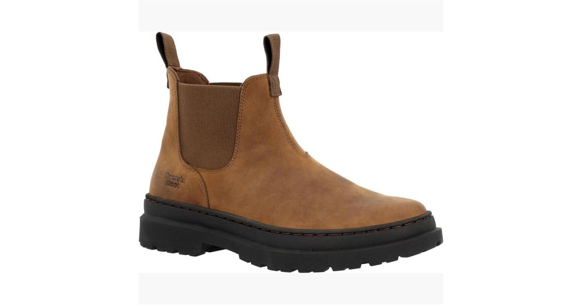Scarpe Georgia Boot Uomo Romeo SuperLyte &ndash; Marrone SOGGY BROWN, Pelle, Slip-on